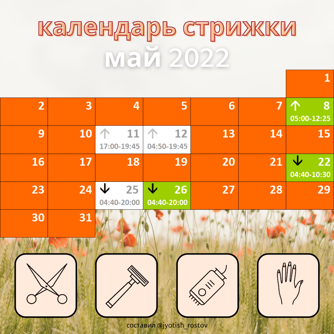 Календарь стрижки: май 2021 - проект Анатолия Змушко