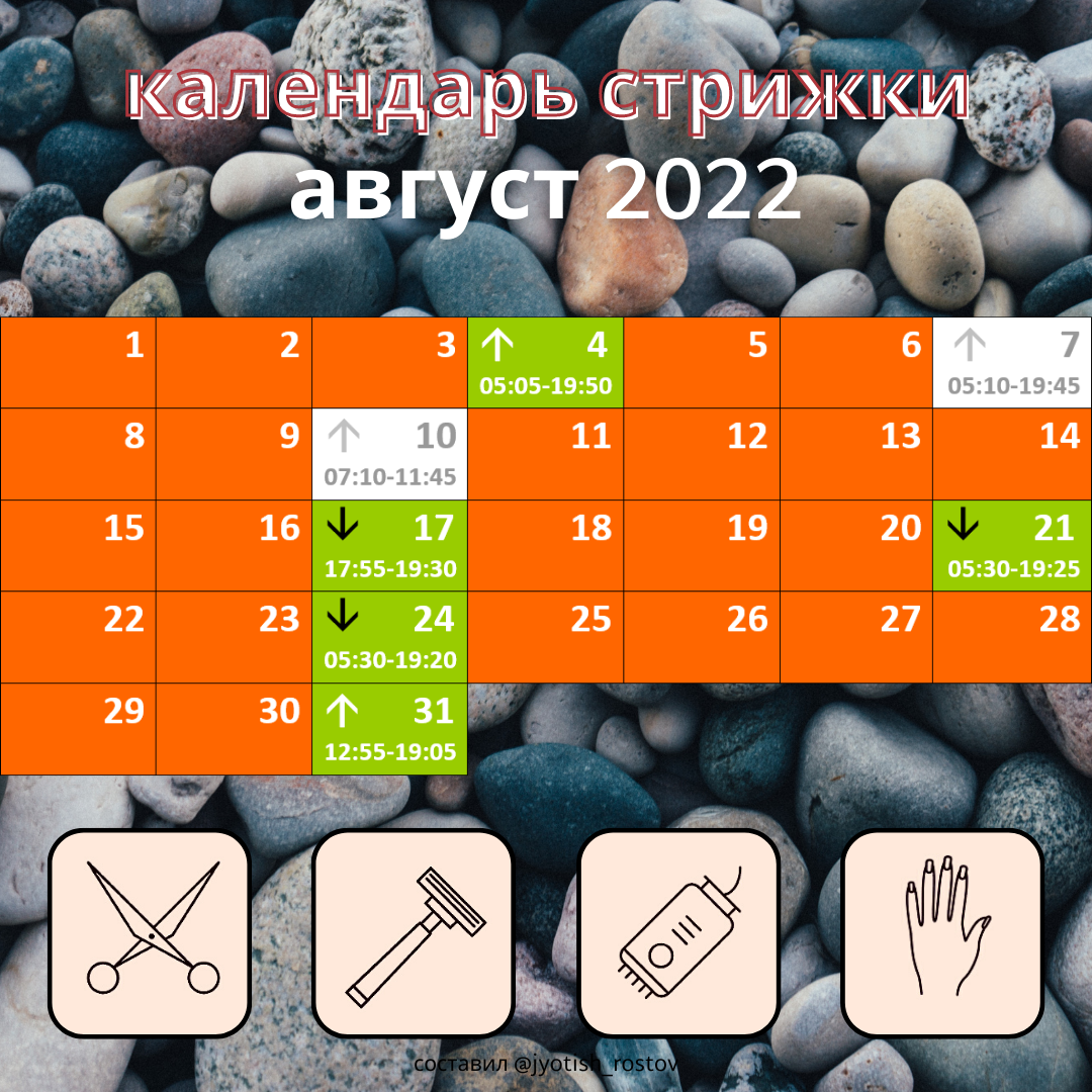 Календарь стрижек на август астро ру
