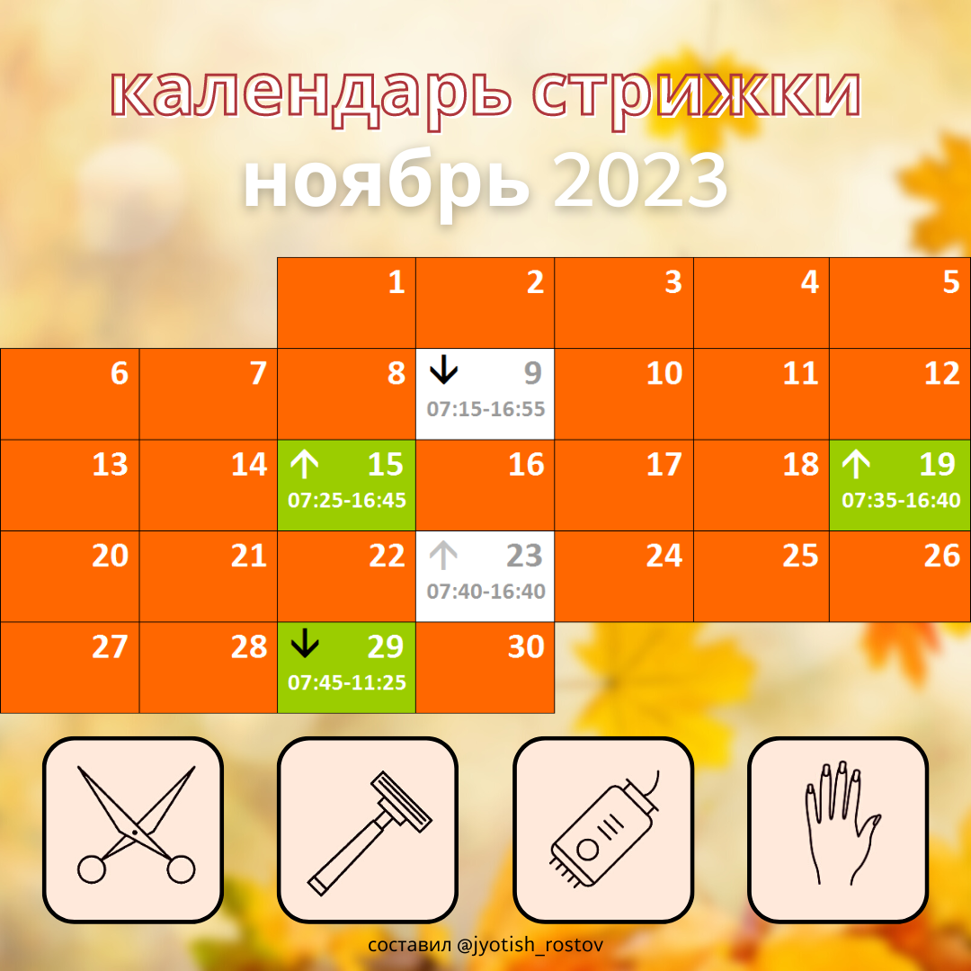 Календарь стрижек ноябрь 2023г Календарь стрижки: ноябрь 2023 - проект Анатолия Змушко