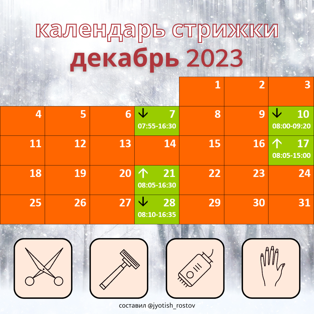 Стрижка декабрь 2023